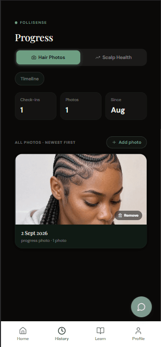 A private photo record organised by date